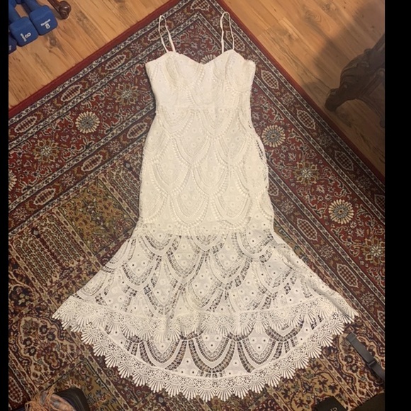 White Lace Eyelet Midi Dress - Lulus - Picture 2 of 9